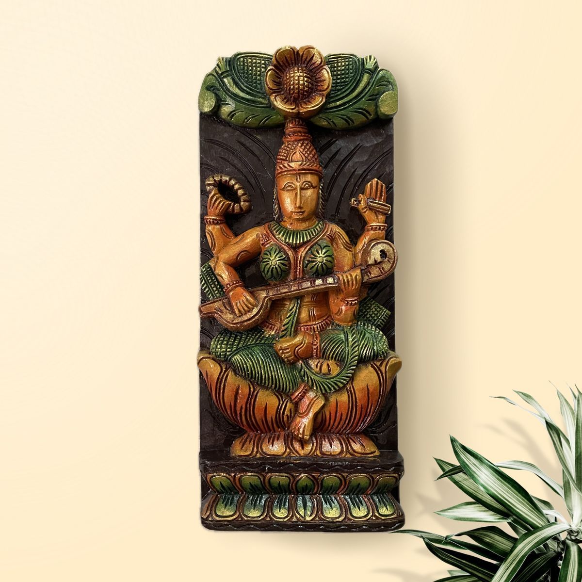SARASWATHI VAAGAI WOODEN WALL HANGING PANEL