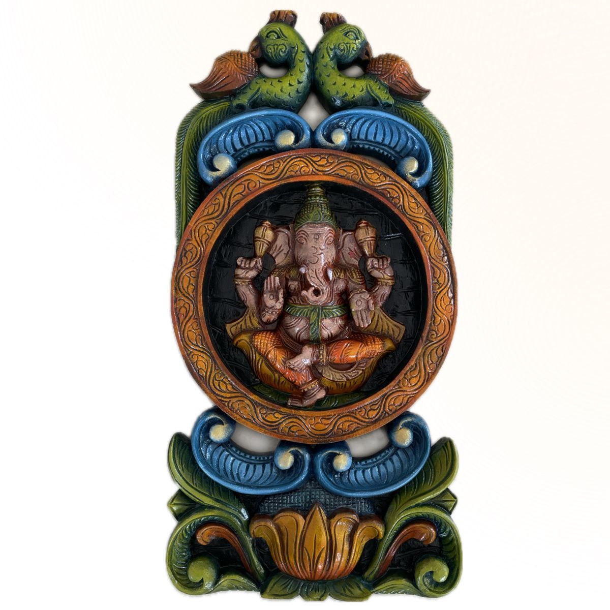 GANESHA VAAGAI WOODEN WALL HANGING KAVADI PANEL