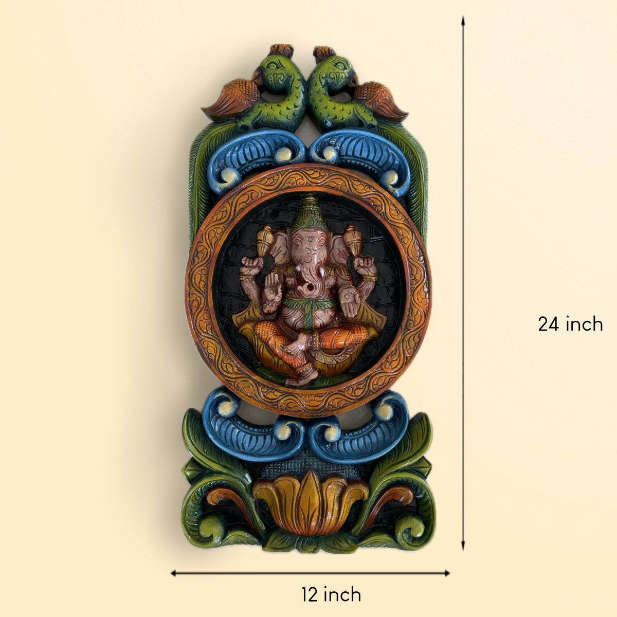 GANESHA VAAGAI WOODEN WALL HANGING KAVADI PANEL