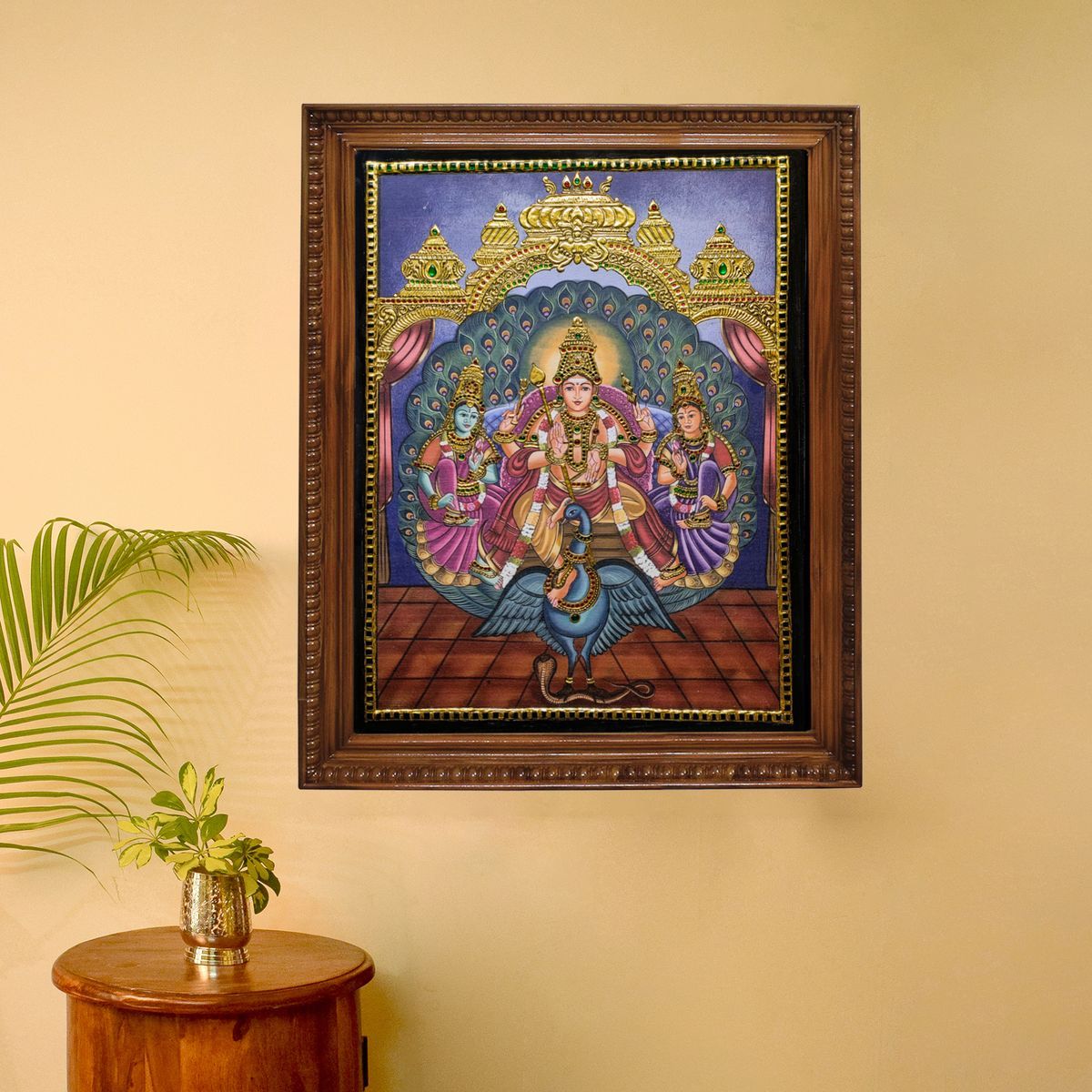 TANJORE PAINTING MURUGAN VALLI DEVAYANI