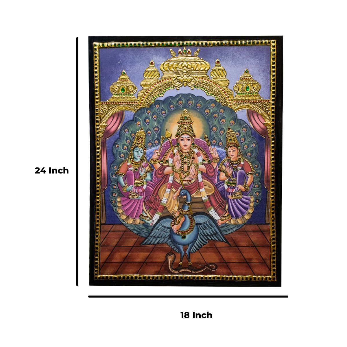 TANJORE PAINTING MURUGAN VALLI DEVAYANI