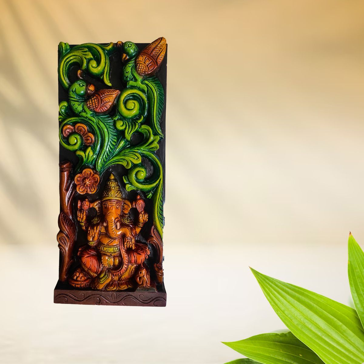 GANESHA VAAGAI WOODEN WALL HANGING PANEL