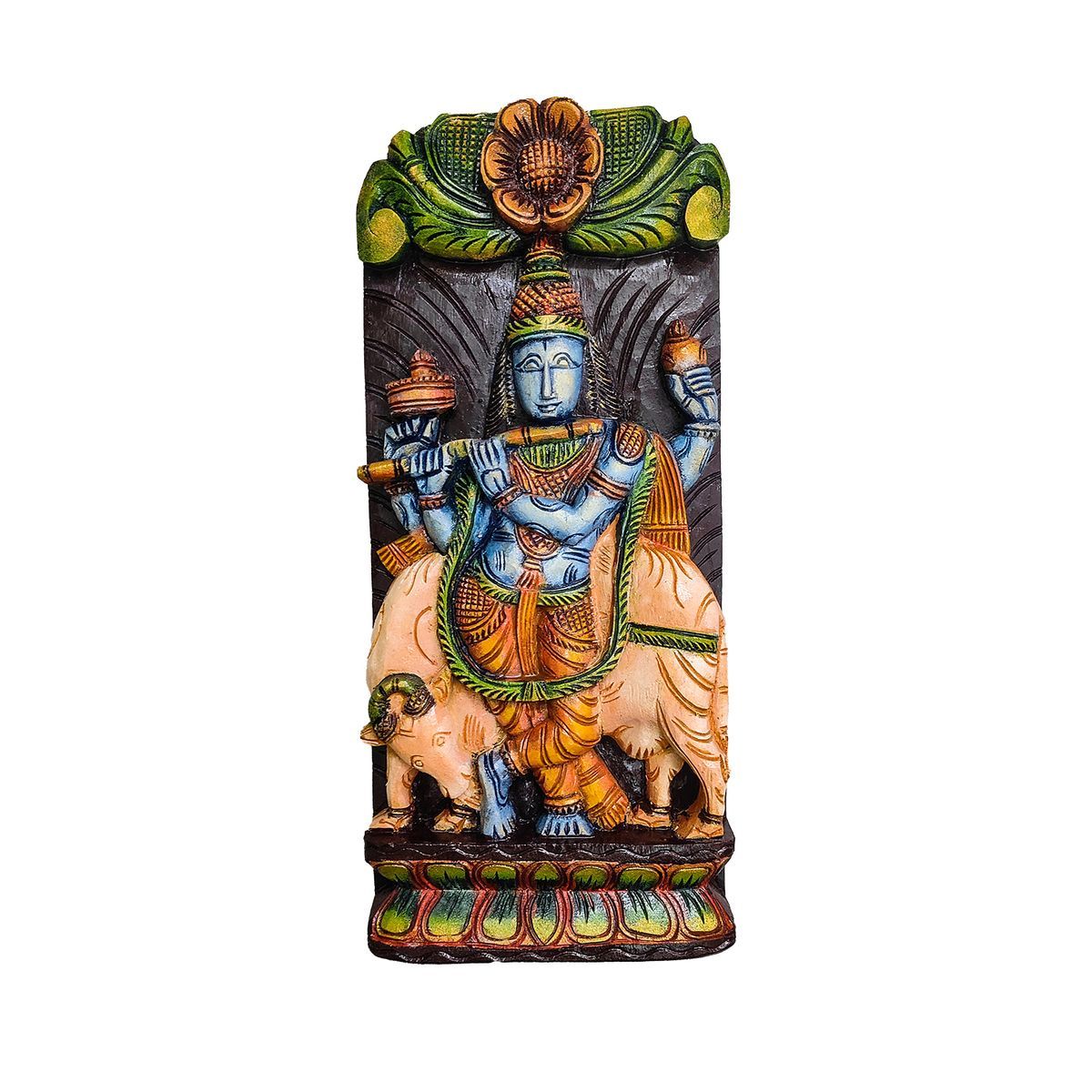 KRISHNA VAAGAI WOODEN WALL HANGING PANEL