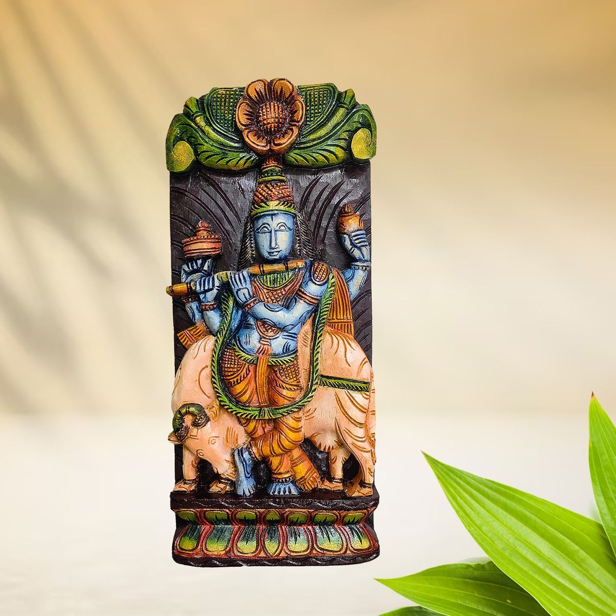 KRISHNA VAAGAI WOODEN WALL HANGING PANEL
