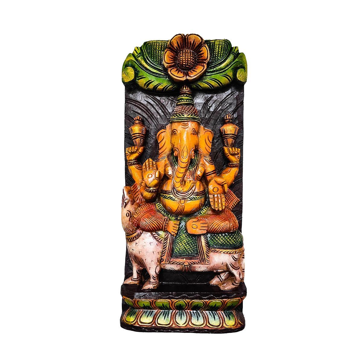 GANESHA VAAGAI WOODEN WALL HANGING PANEL