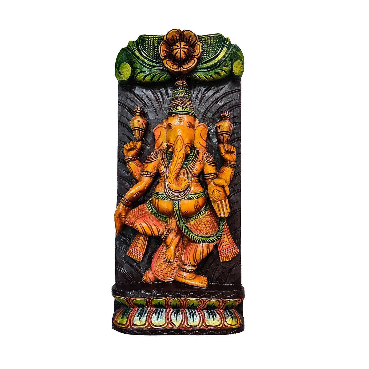 GANESHA VAAGAI WOODEN WALL HANGING PANEL