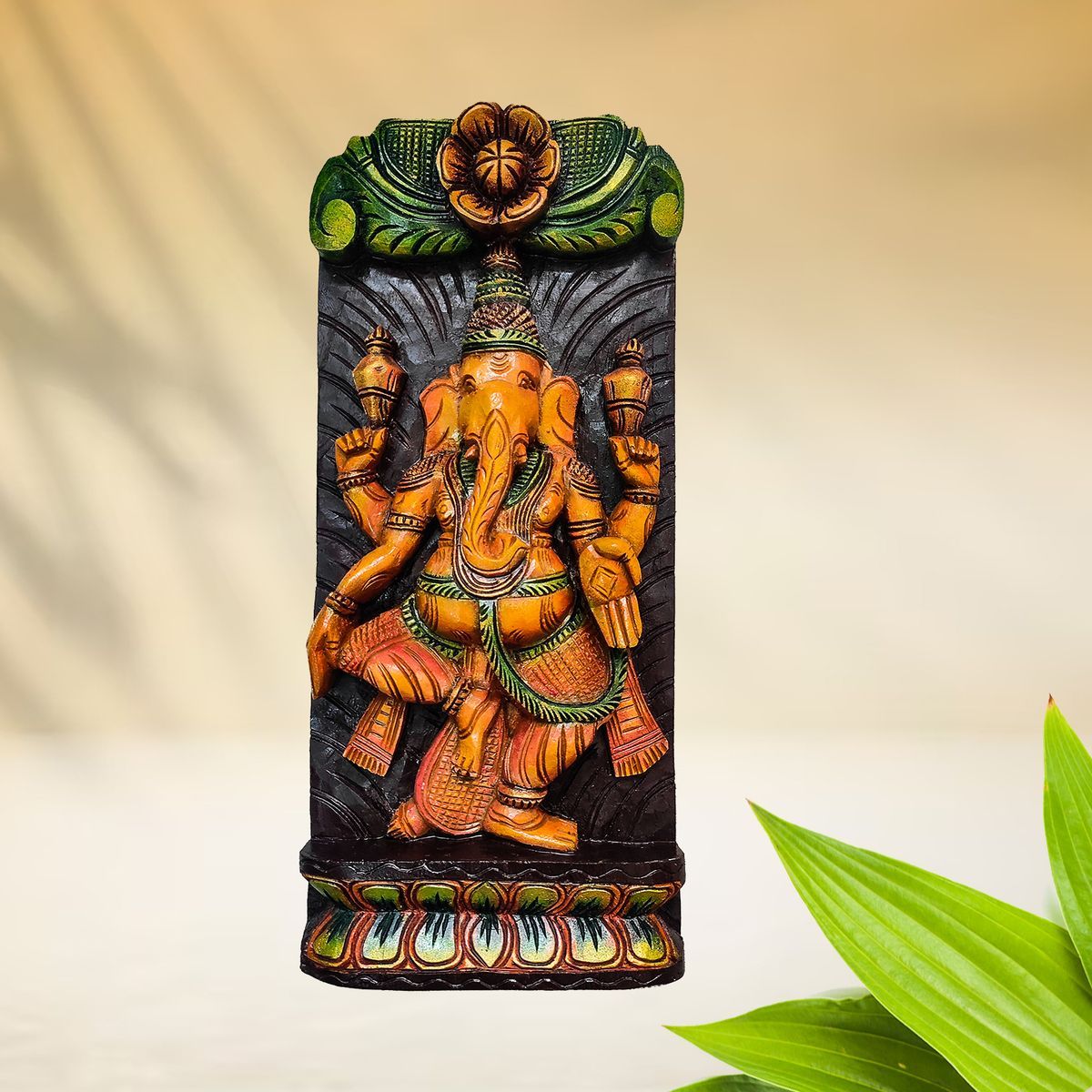GANESHA VAAGAI WOODEN WALL HANGING PANEL