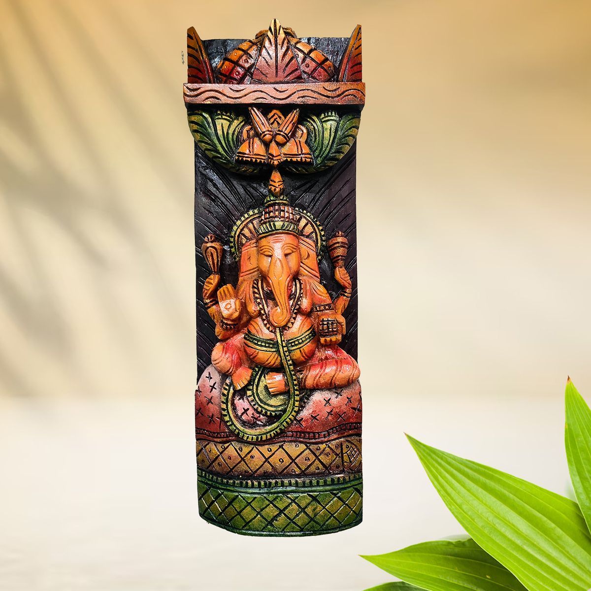 GANESHA VAAGAI WOODEN WALL HANGING PANEL