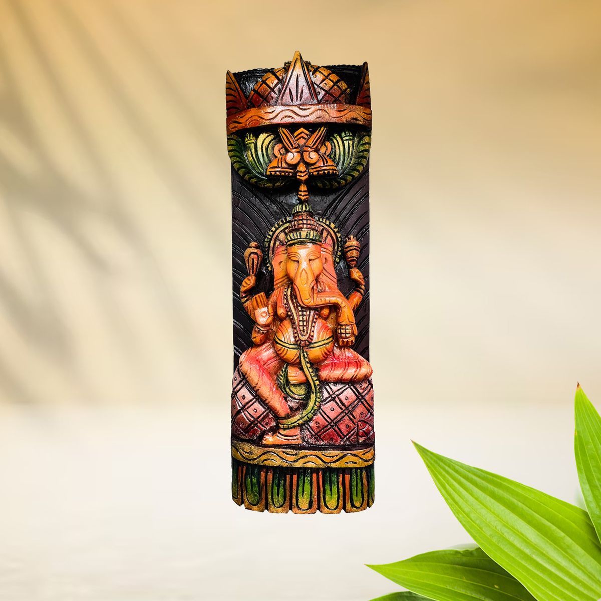 GANESHA VAAGAI WOODEN WALL HANGING PANEL