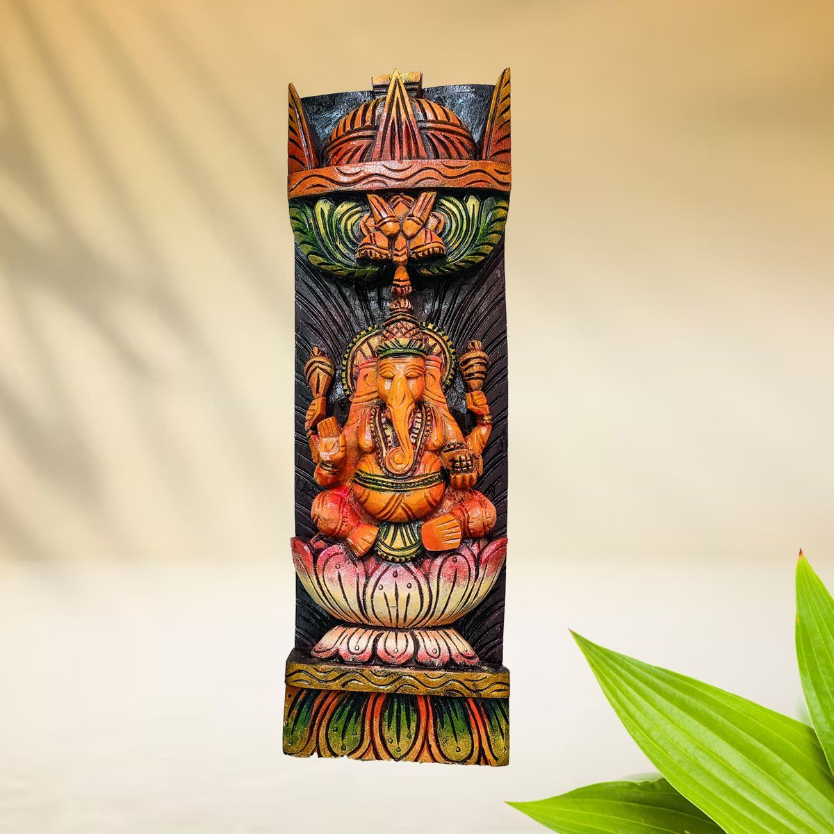 GANESHA VAAGAI WOODEN WALL HANGING PANEL