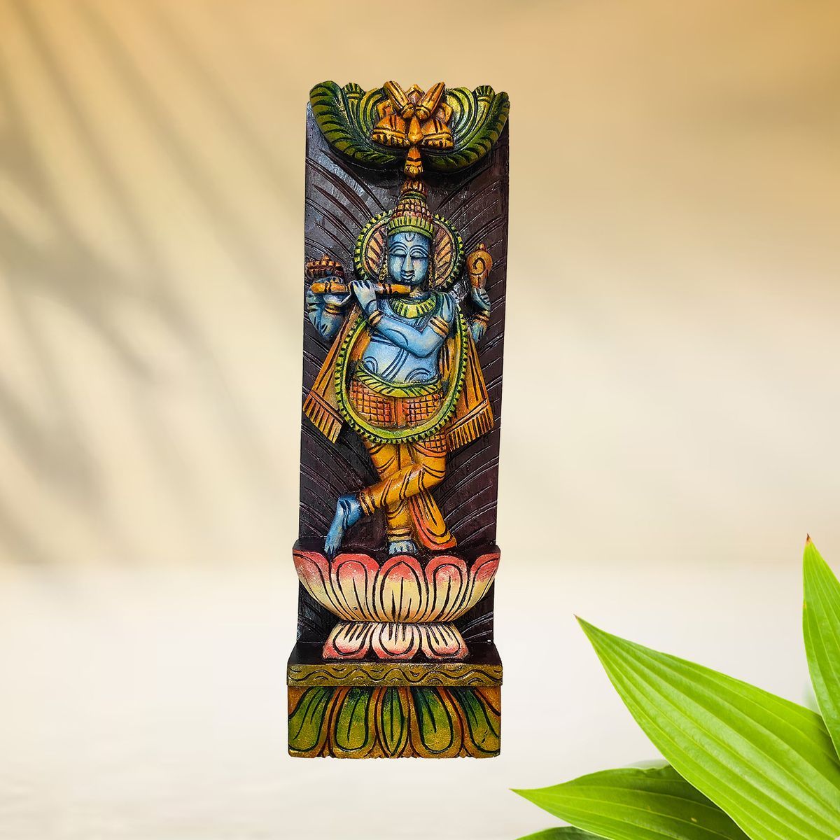KRISHNA VAAGAI WOODEN WALL HANGING PANEL
