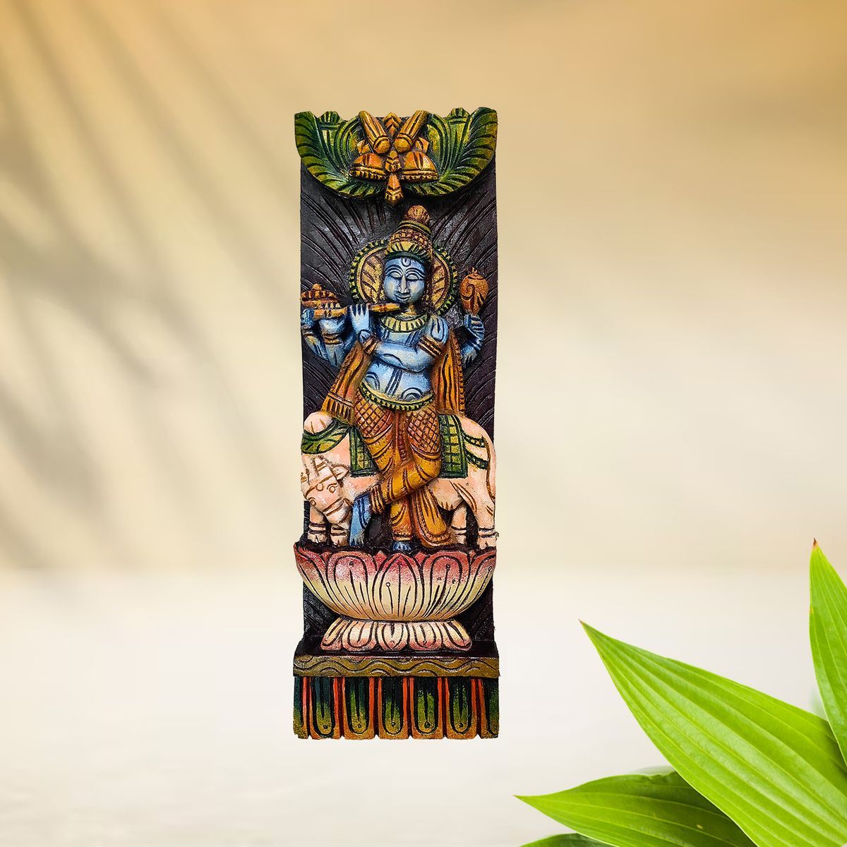 KRISHNA VAAGAI WOODEN WALL HANGING PANEL
