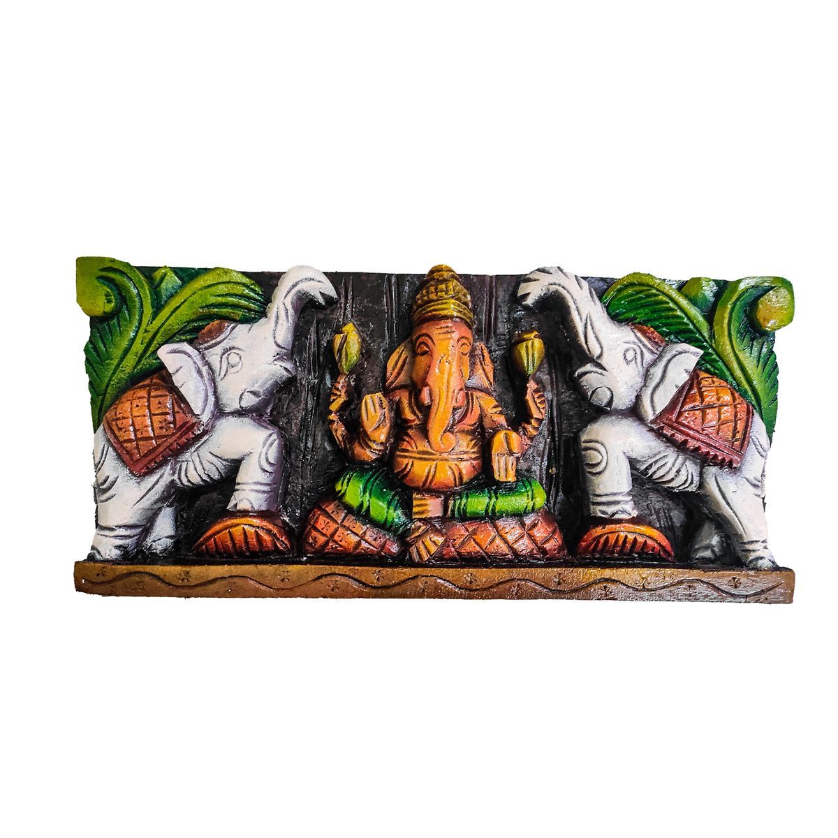 GANESHA VAAGAI WOODEN WALL HANING PANEL