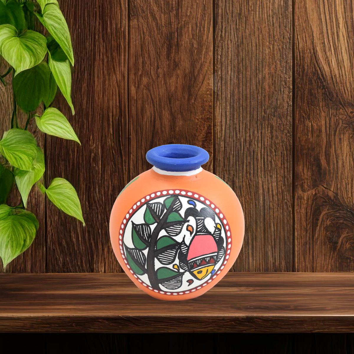 TERRACOTTA WARLI HAND PAINTED POT