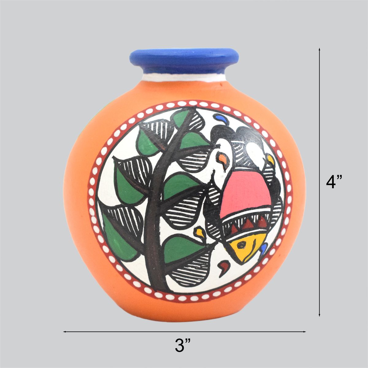 TERRACOTTA WARLI HAND PAINTED POT