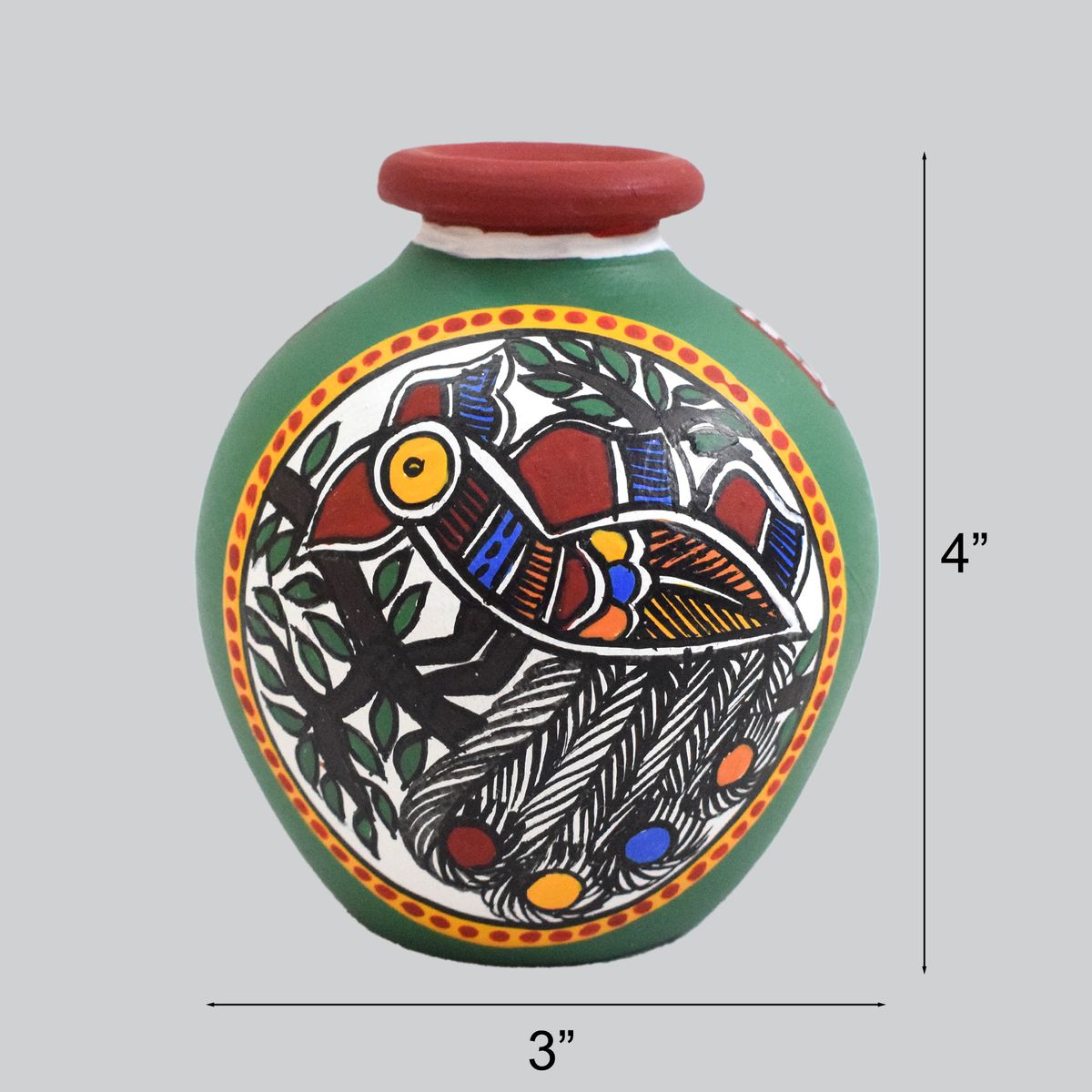 TERRACOTTA WARLI HAND PAINTED POT