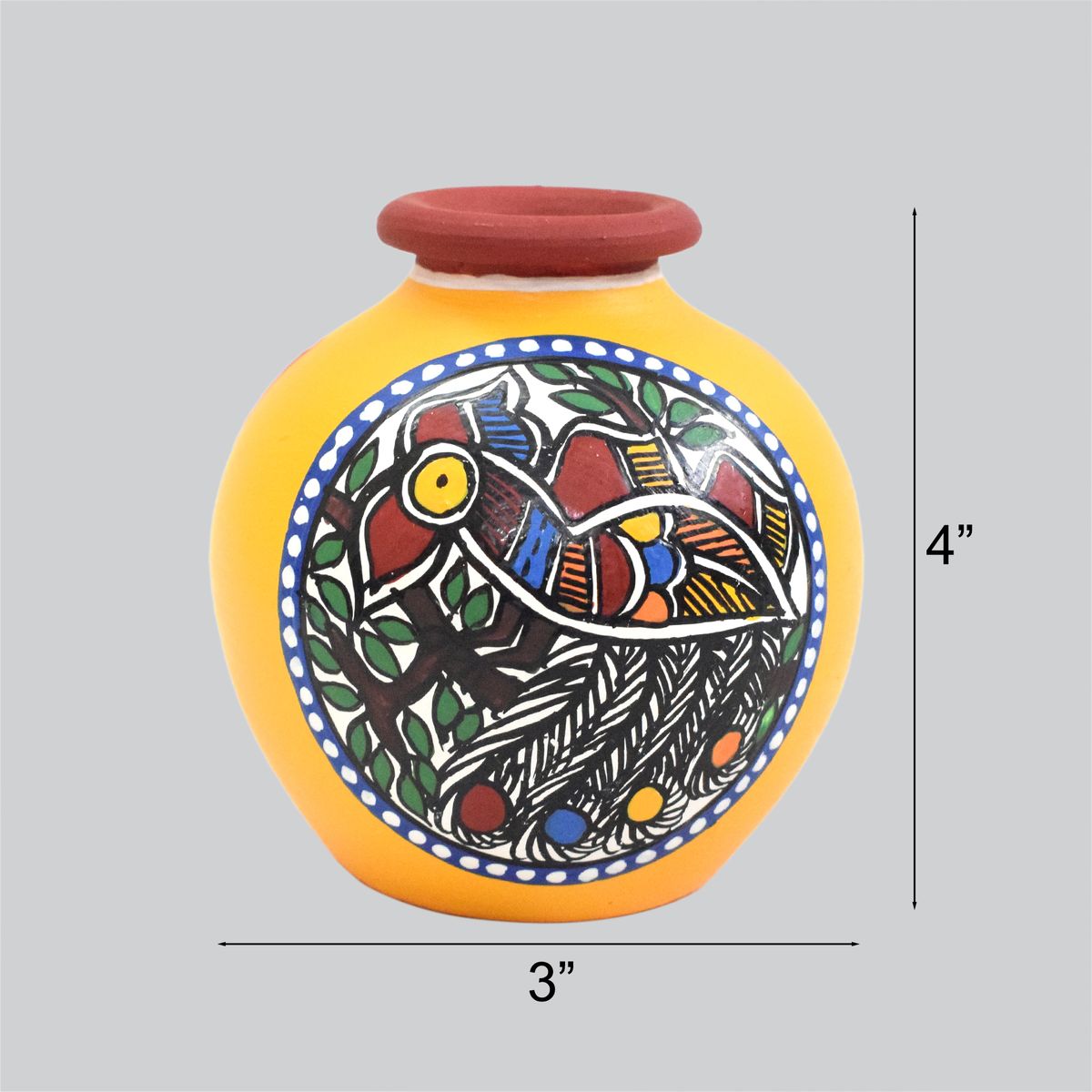 TERRACOTTA WARLI HAND PAINTED POT
