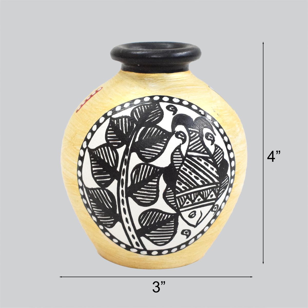TERRACOTTA WARLI HAND PAINTED POT