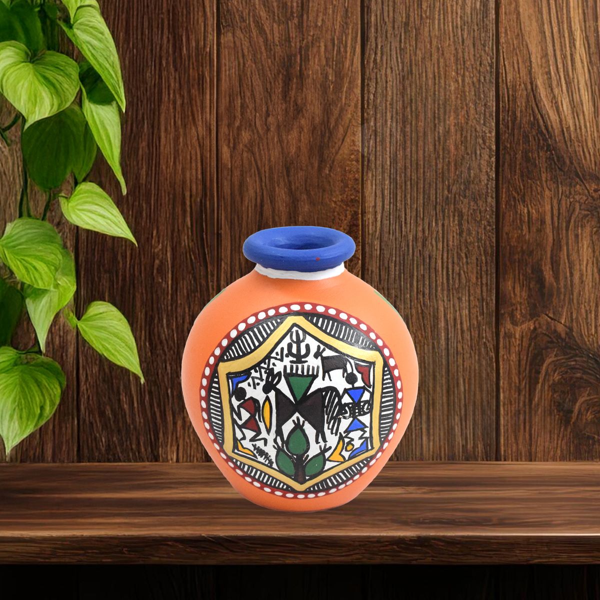 TERRACOTTA WARLI HAND PAINTED POT