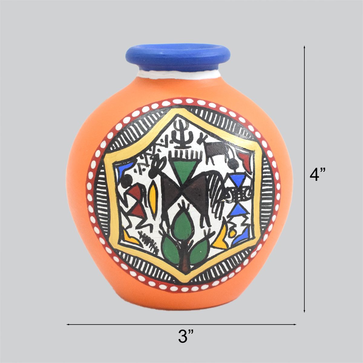 TERRACOTTA WARLI HAND PAINTED POT