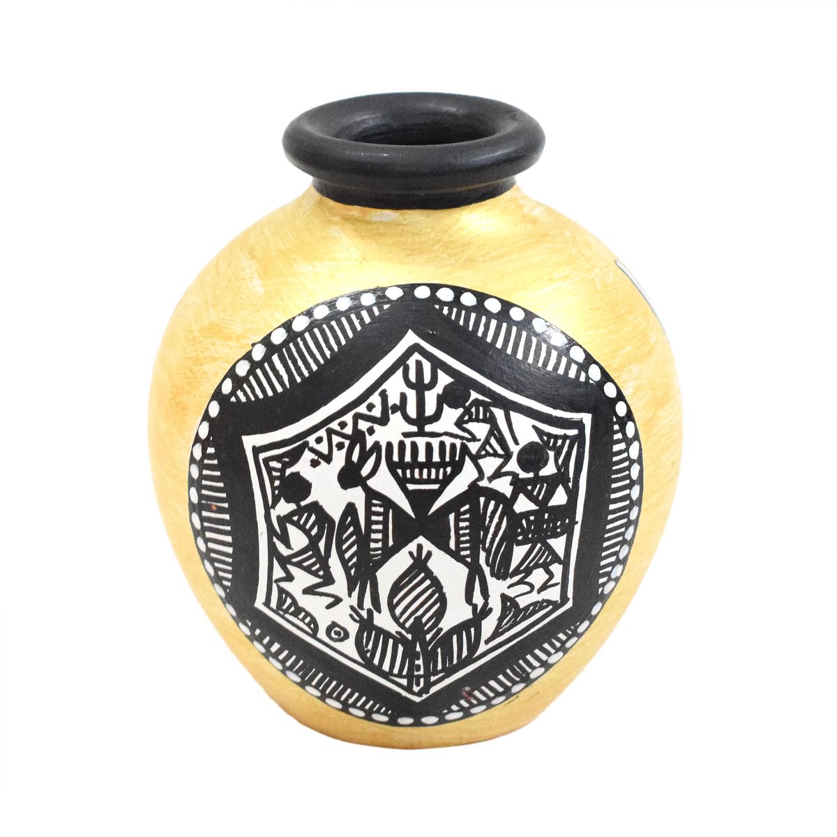 TERRACOTTA WARLI HAND PAINTED POT