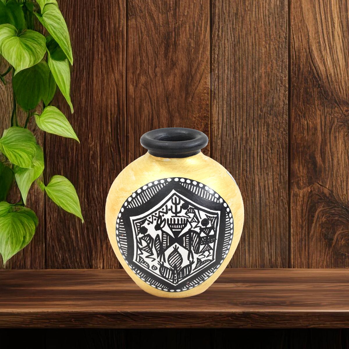 TERRACOTTA WARLI HAND PAINTED POT