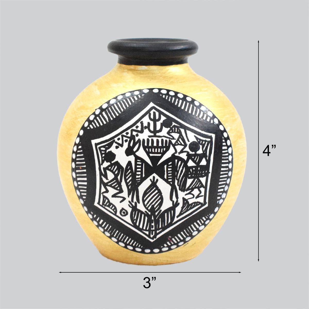 TERRACOTTA WARLI HAND PAINTED POT