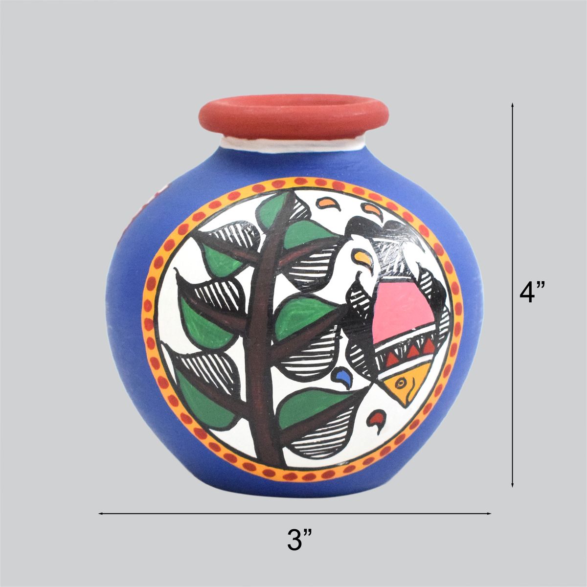 TERRACOTTA WARLI HAND PAINTED POT