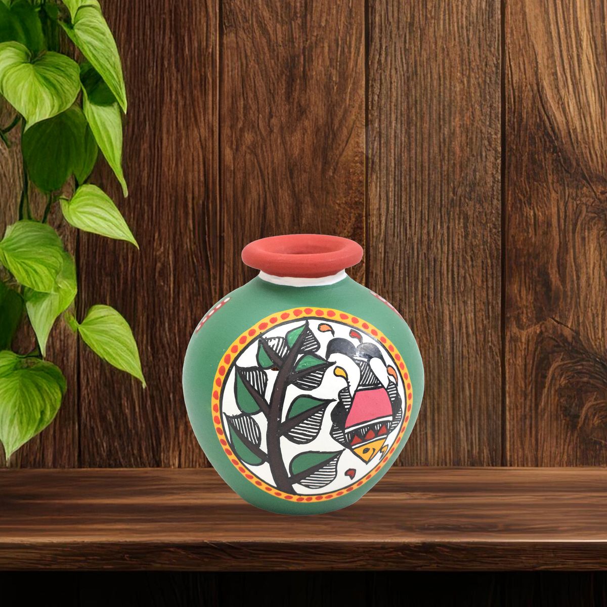 TERRACOTTA WARLI HAND PAINTED POT