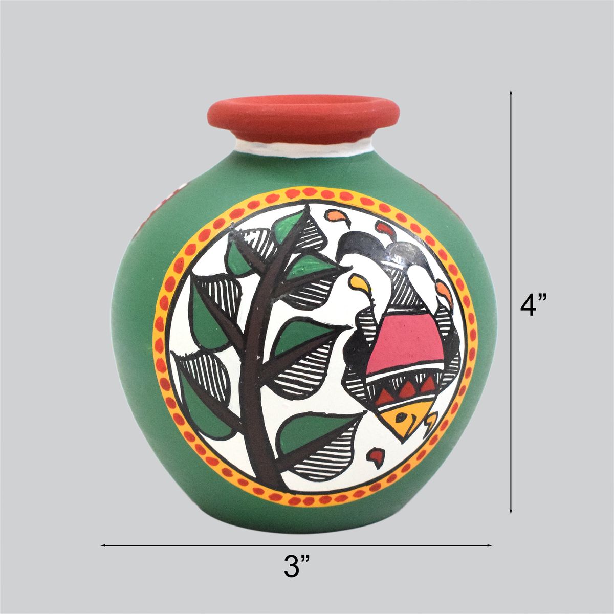 TERRACOTTA WARLI HAND PAINTED POT