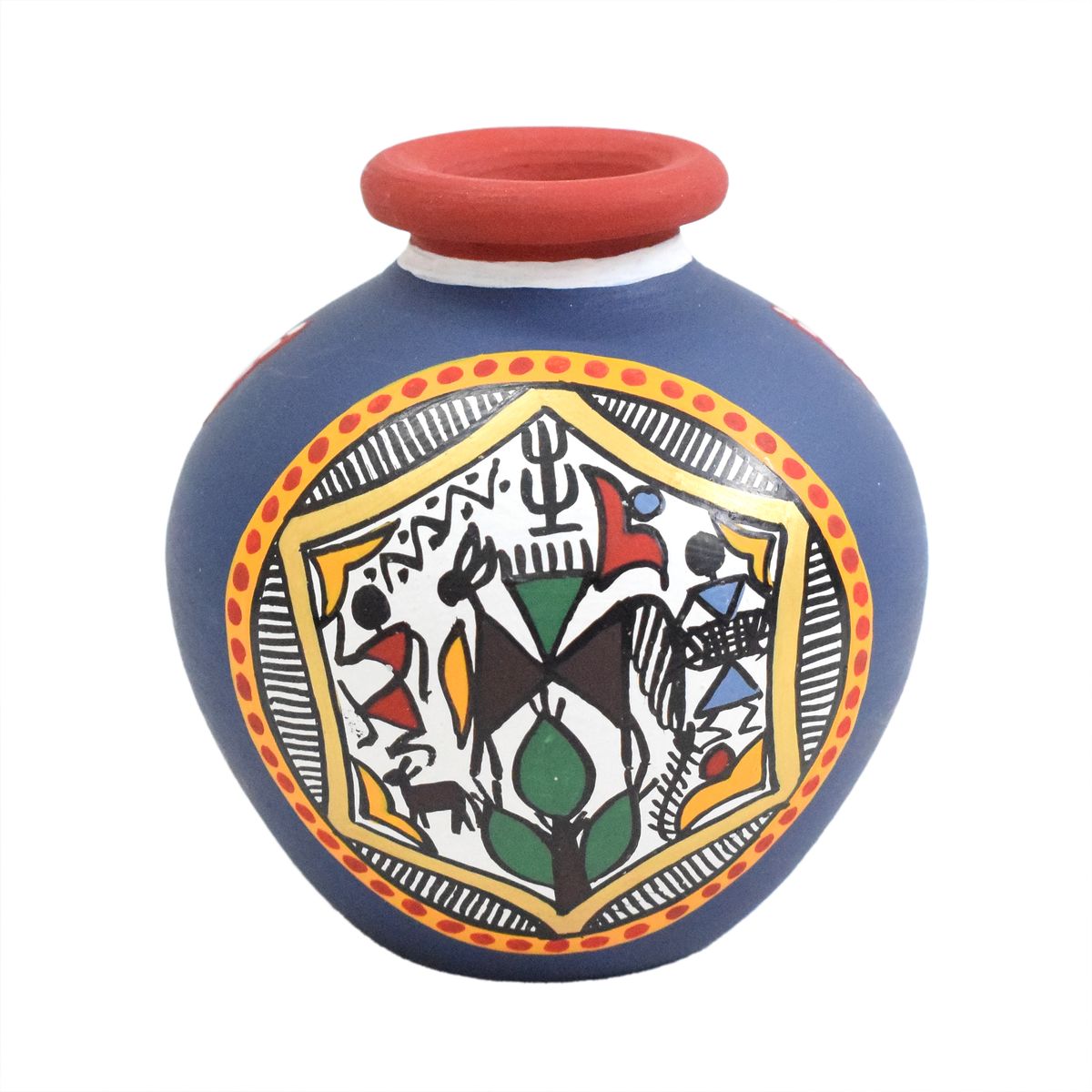 TERRACOTTA WARLI HAND PAINTED POT