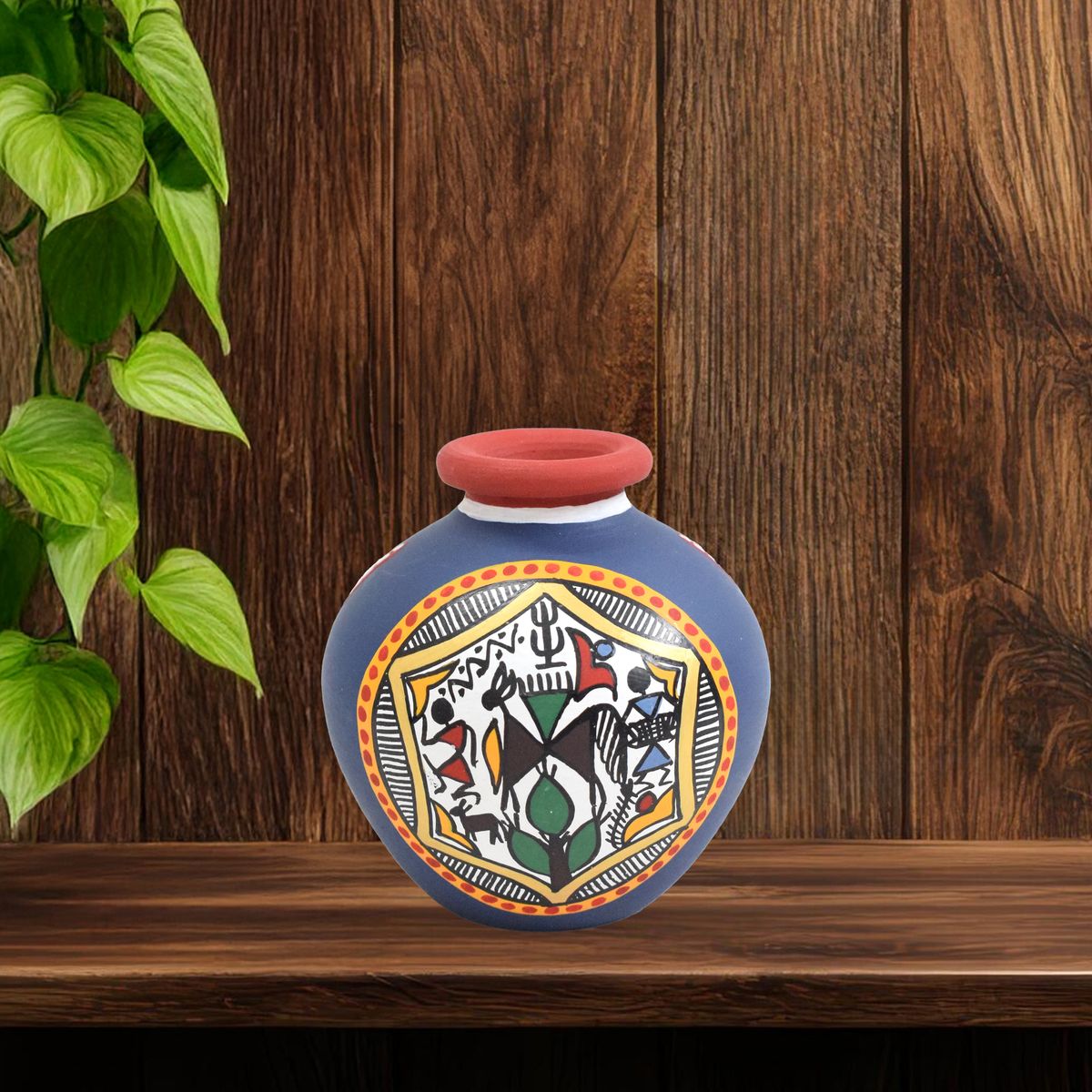 TERRACOTTA WARLI HAND PAINTED POT