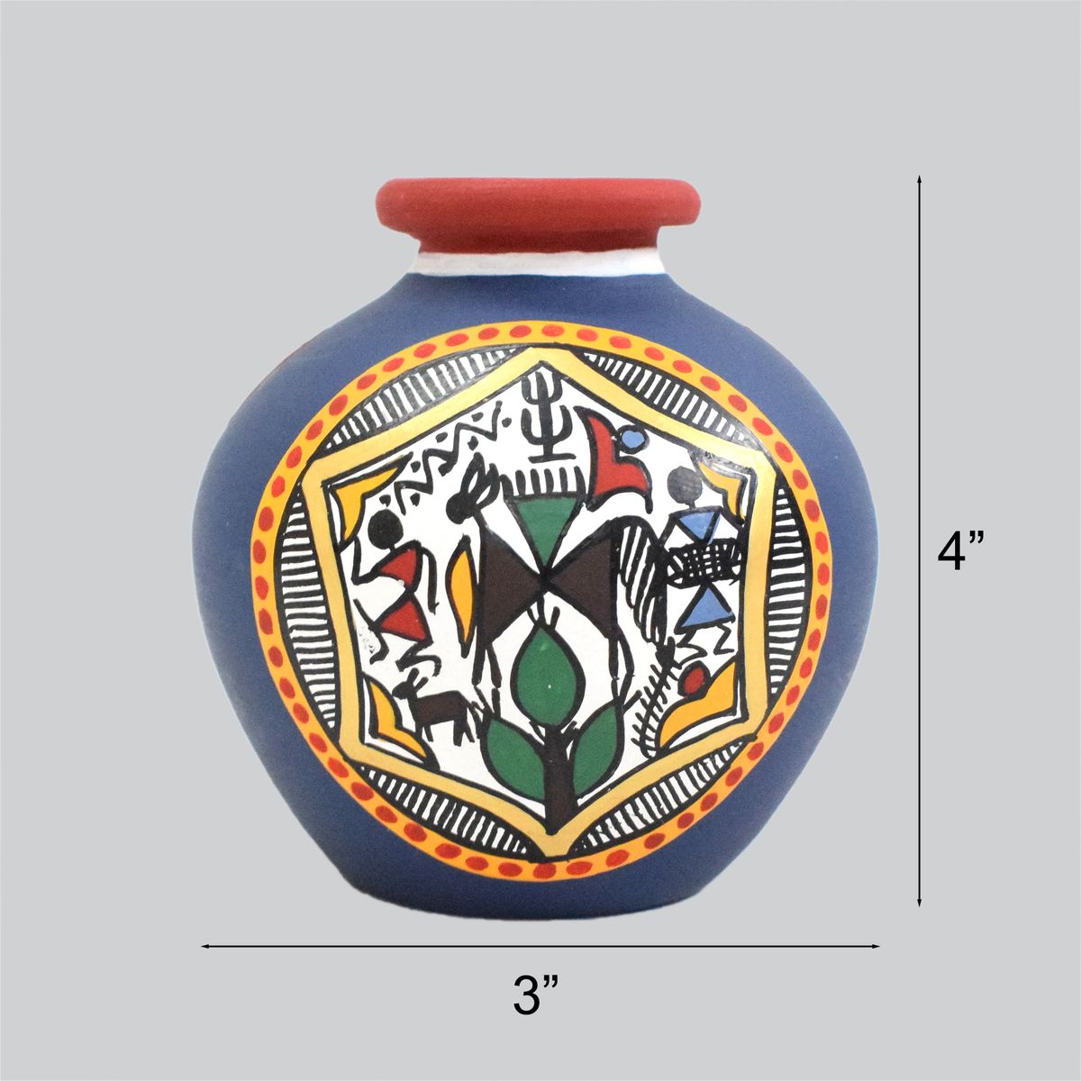 TERRACOTTA WARLI HAND PAINTED POT