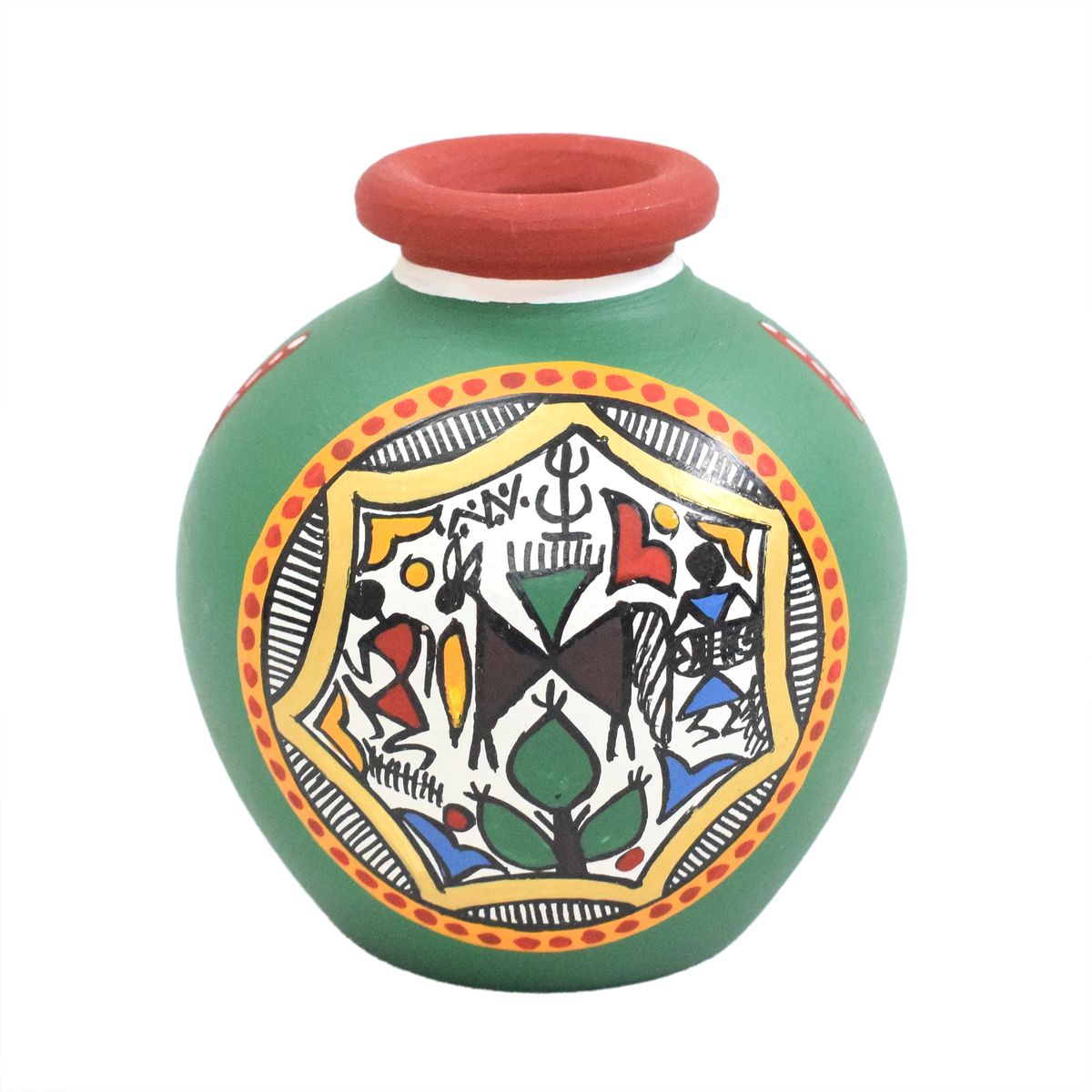 TERRACOTTA WARLI HAND PAINTED POT
