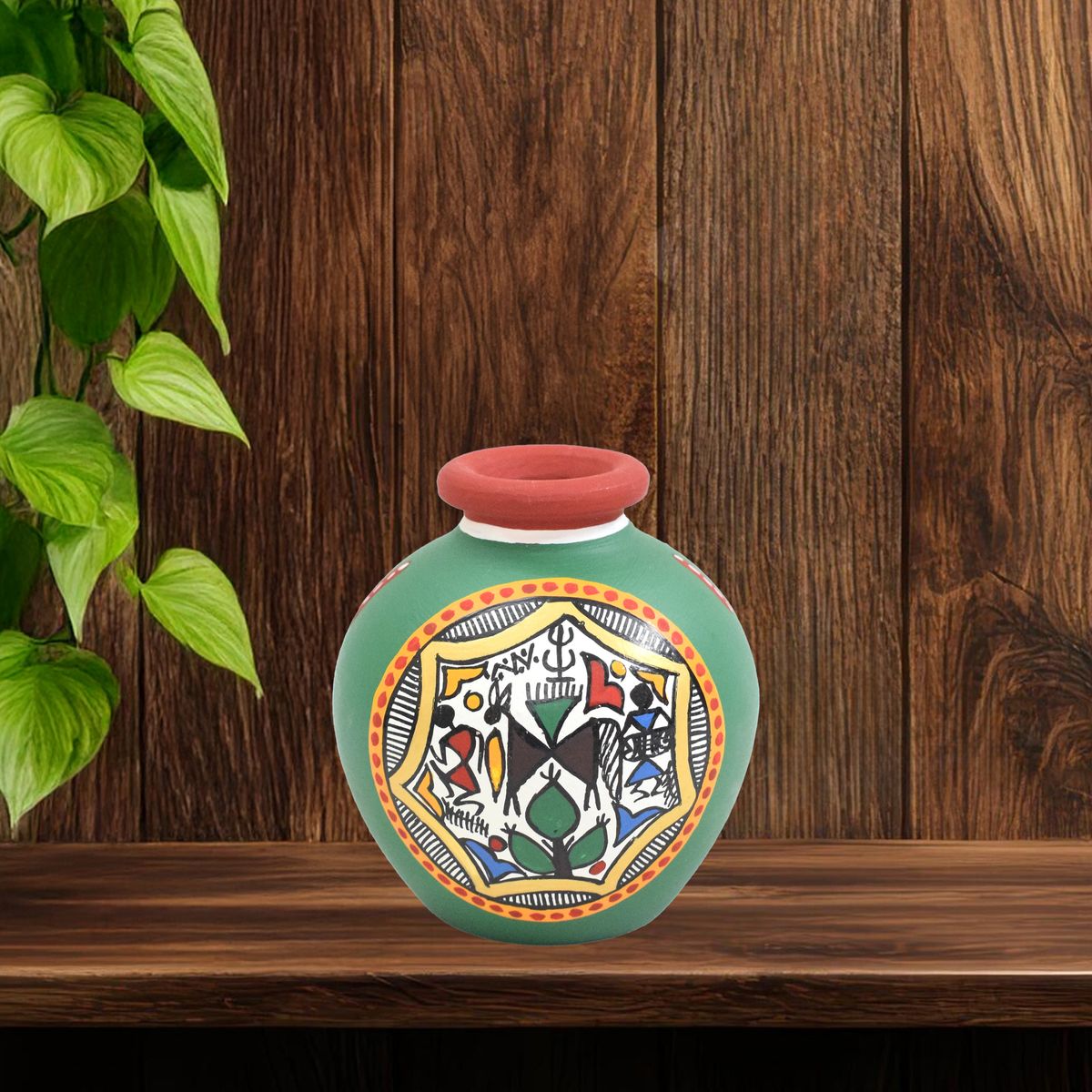 TERRACOTTA WARLI HAND PAINTED POT