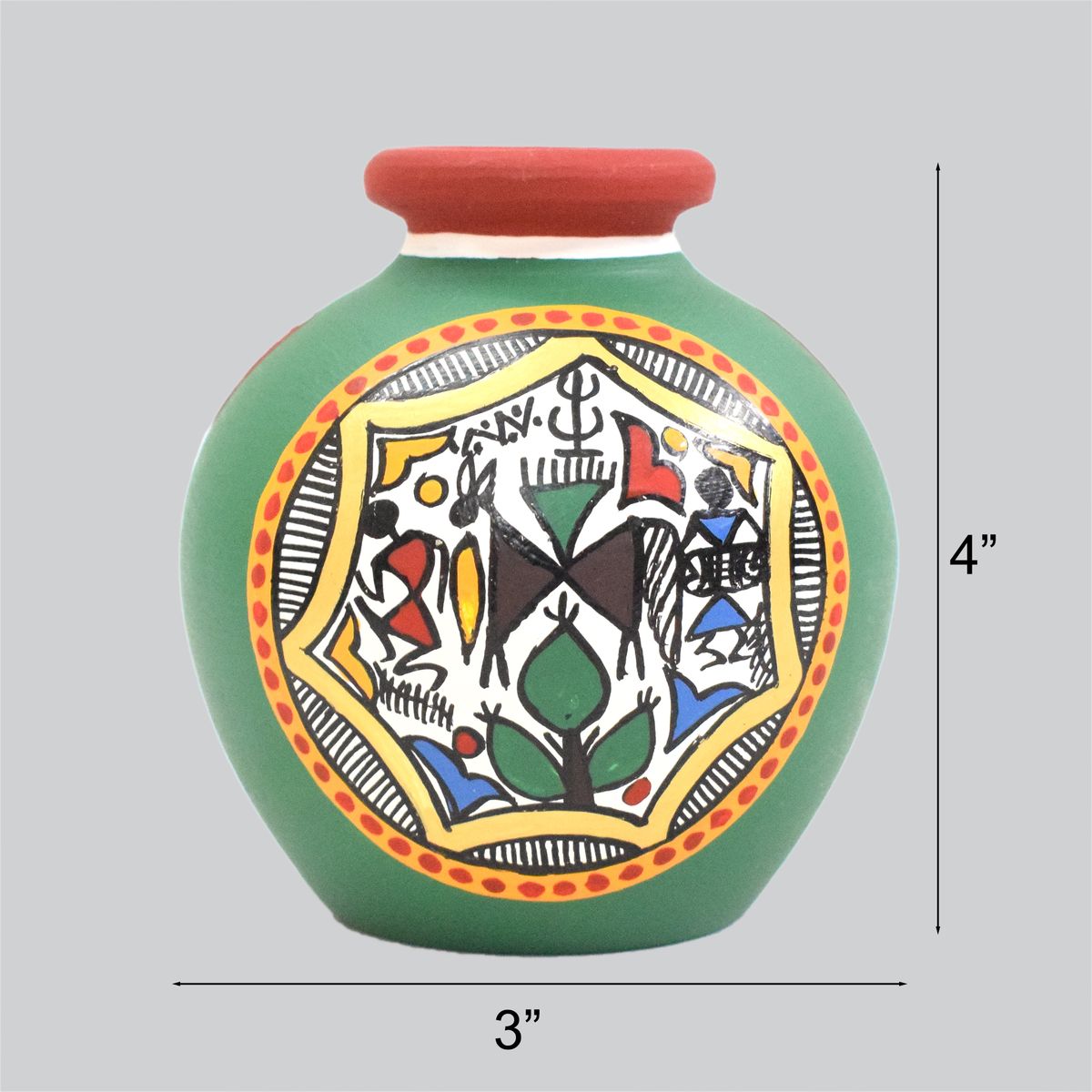 TERRACOTTA WARLI HAND PAINTED POT