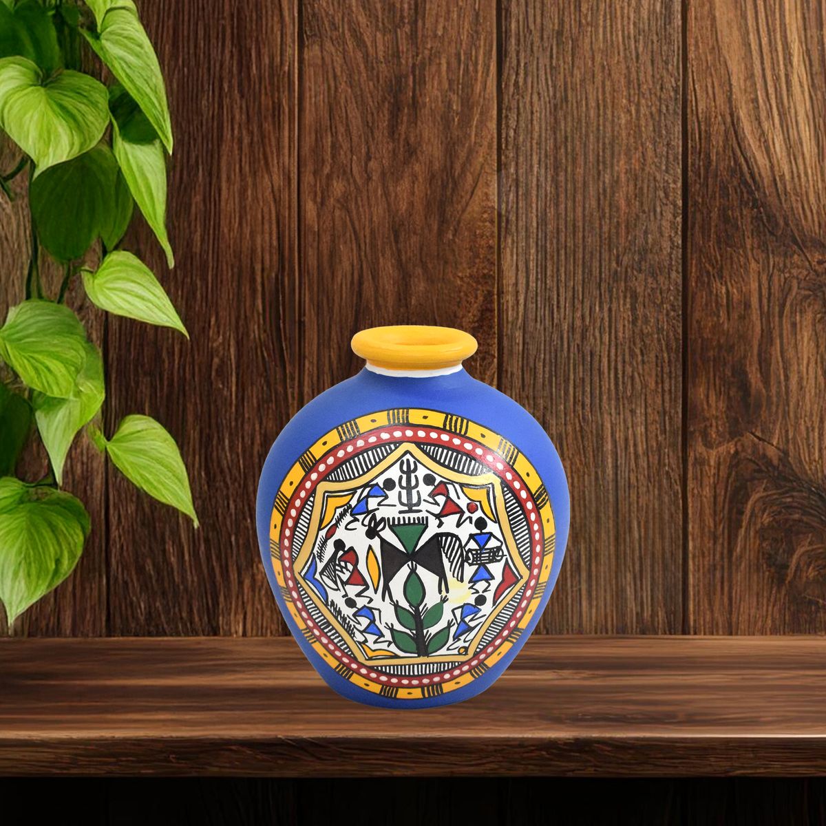 TERRACOTTA WARLI HAND PAINTED POT