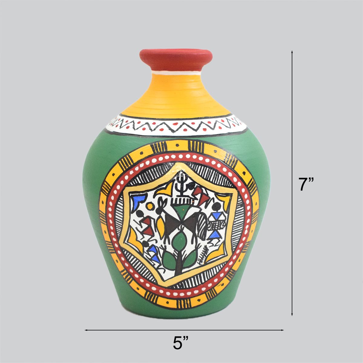TERRACOTTA WARLI HAND PAINTED POT