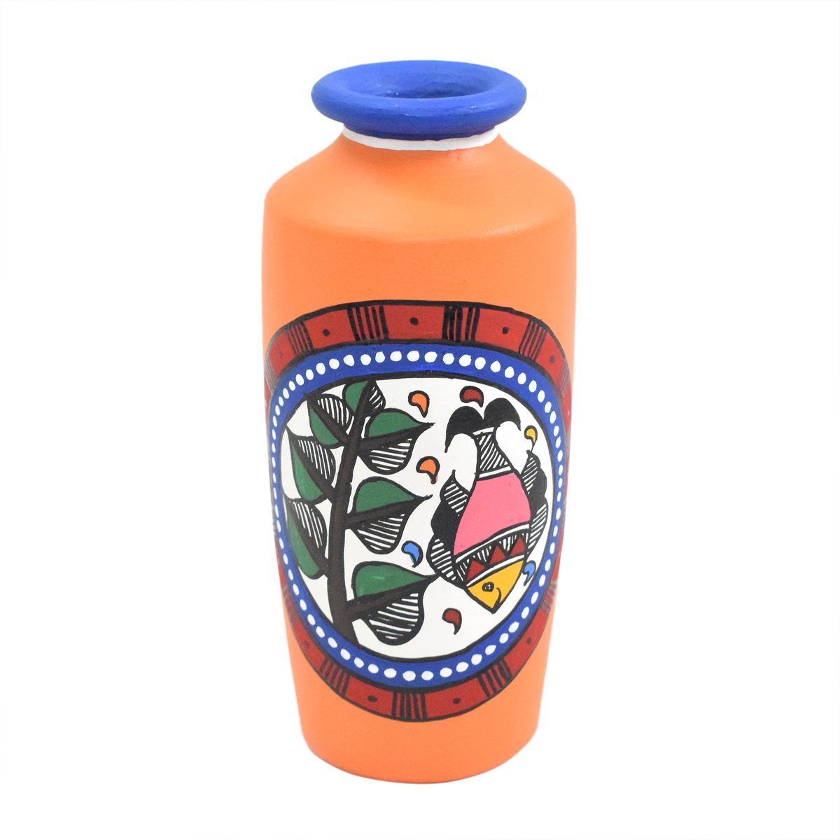 TERRACOTTA WARLI HAND PAINTED FLOWER VASE POT