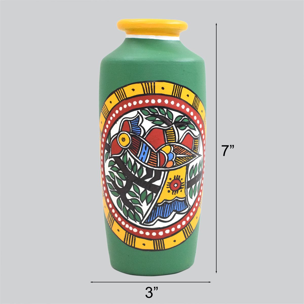 TERRACOTTA WARLI HAND PAINTED FLOWER VASE POT