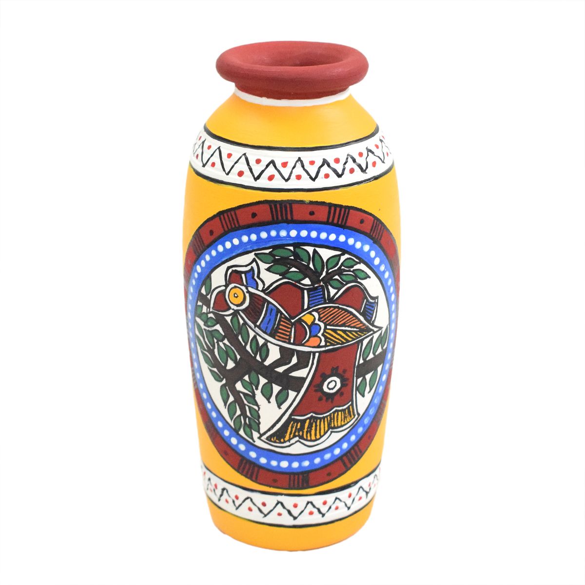 TERRACOTTA WARLI HAND PAINTED FLOWER VASE POT