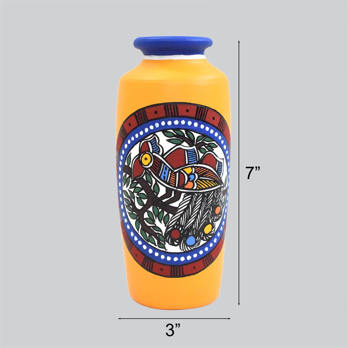 TERRACOTTA WARLI HAND PAINTED FLOWER VASE POT