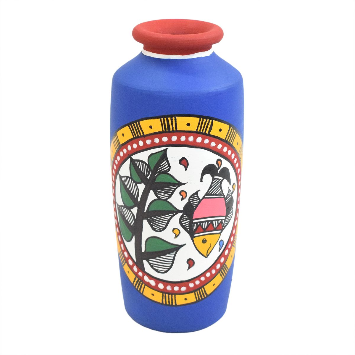 TERRACOTTA WARLI HAND PAINTED FLOWER VASE POT