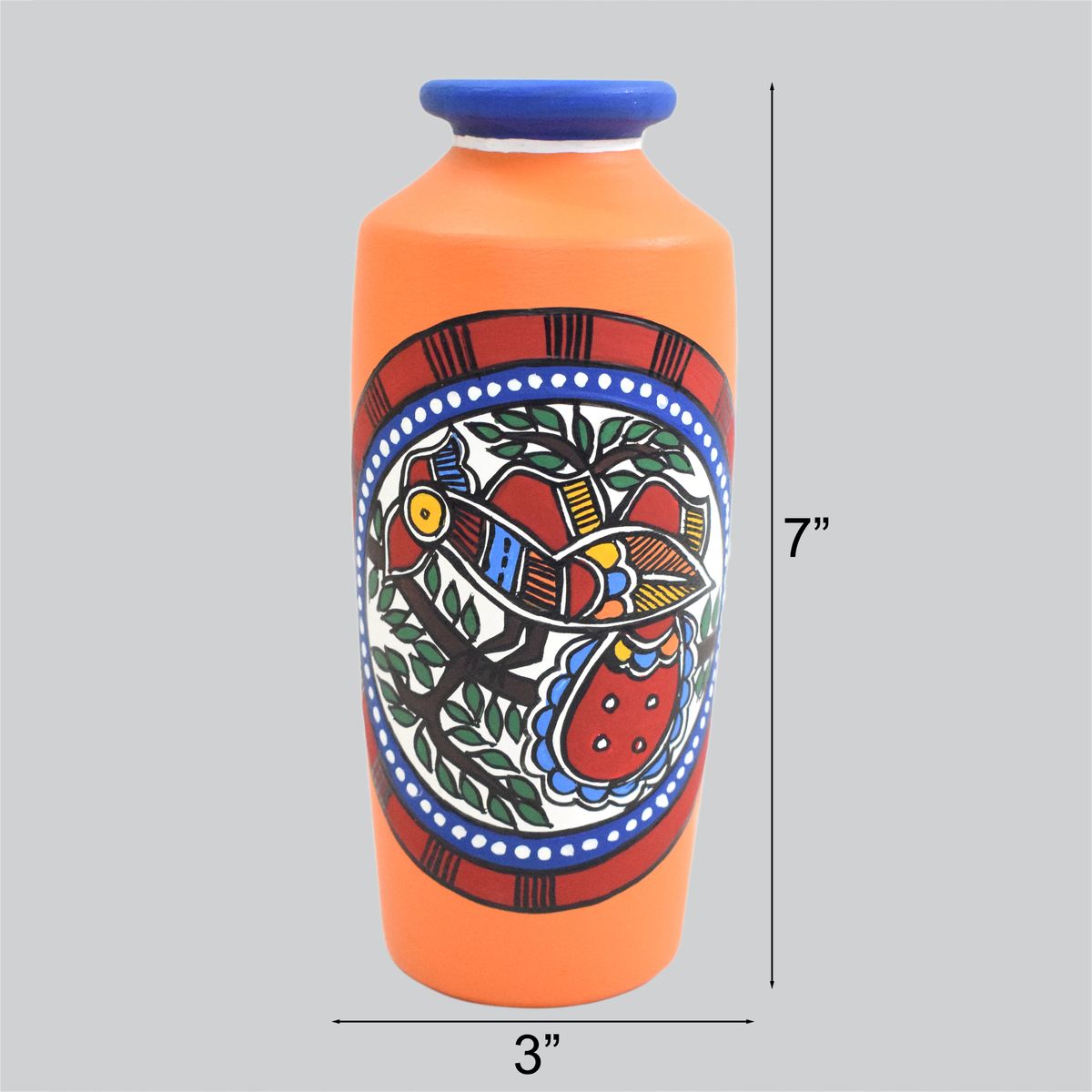 TERRACOTTA WARLI HAND PAINTED FLOWER VASE POT