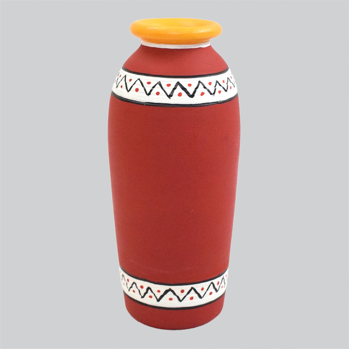 TERRACOTTA WARLI HAND PAINTED FLOWER VASE POT