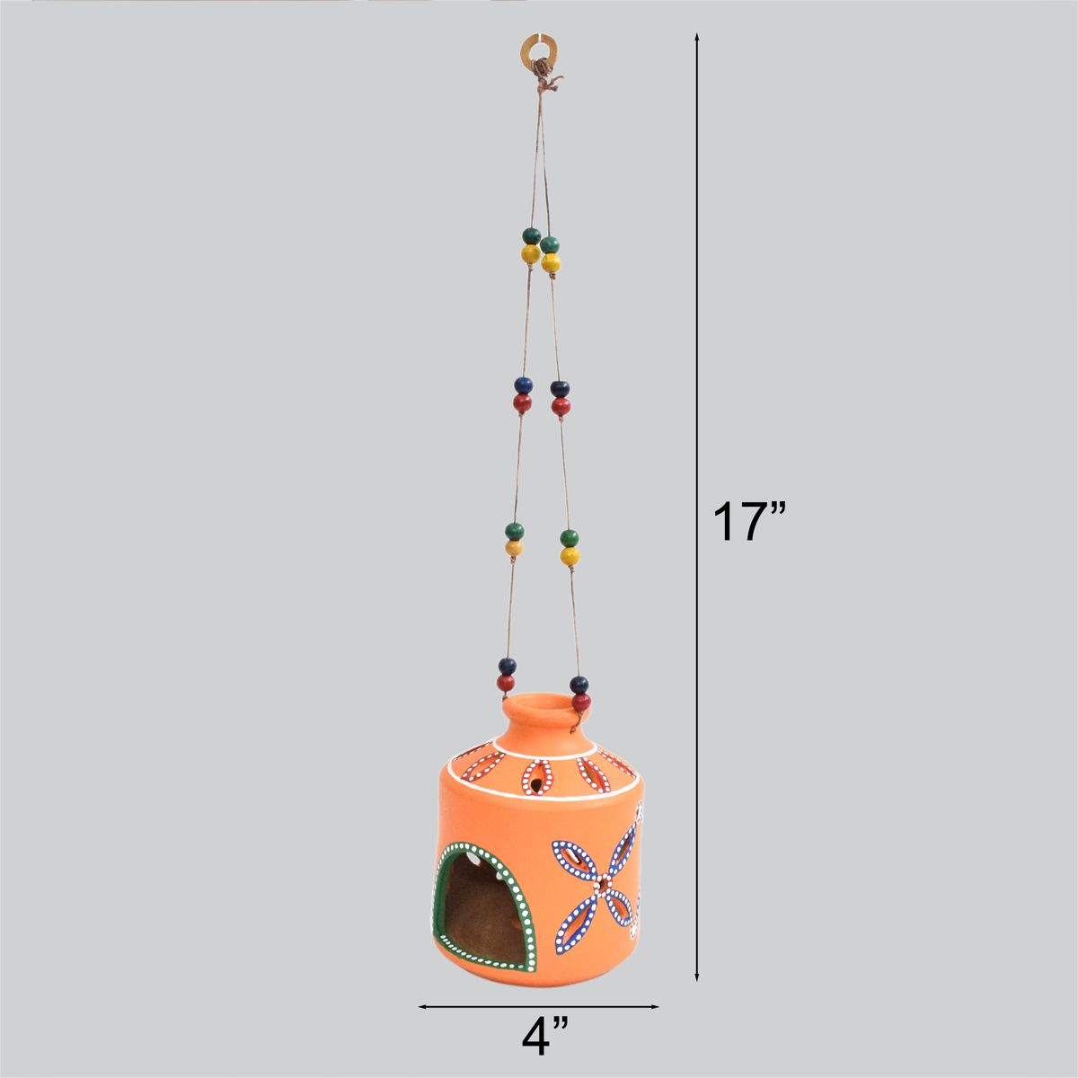 TERRACOTTA WARLI HAND PAINTED HANGING LAMP