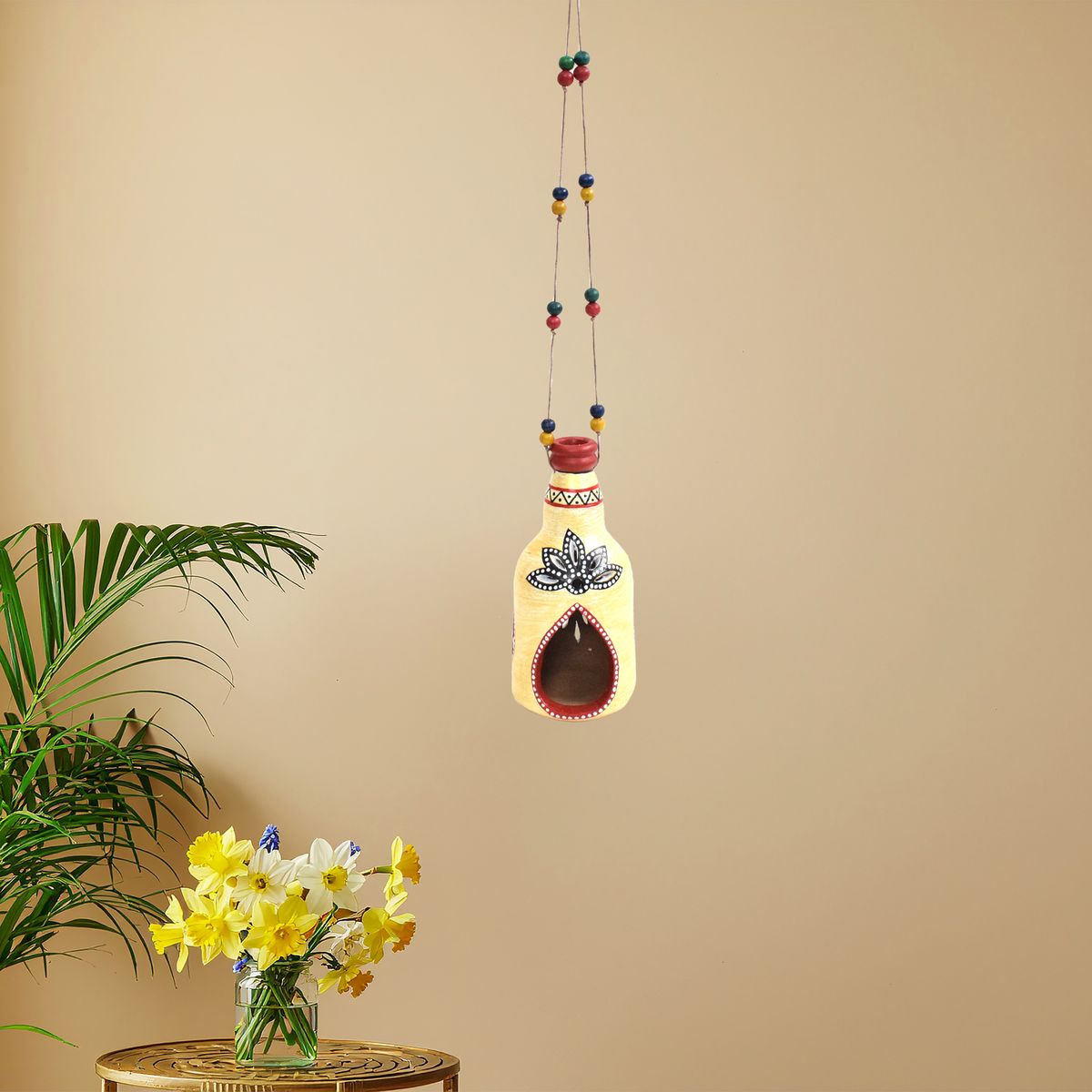 TERRACOTTA WARLI HAND PAINTED HANGING LAMP