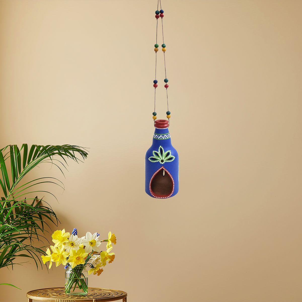 TERRACOTTA WARLI HAND PAINTED HANGING LAMP