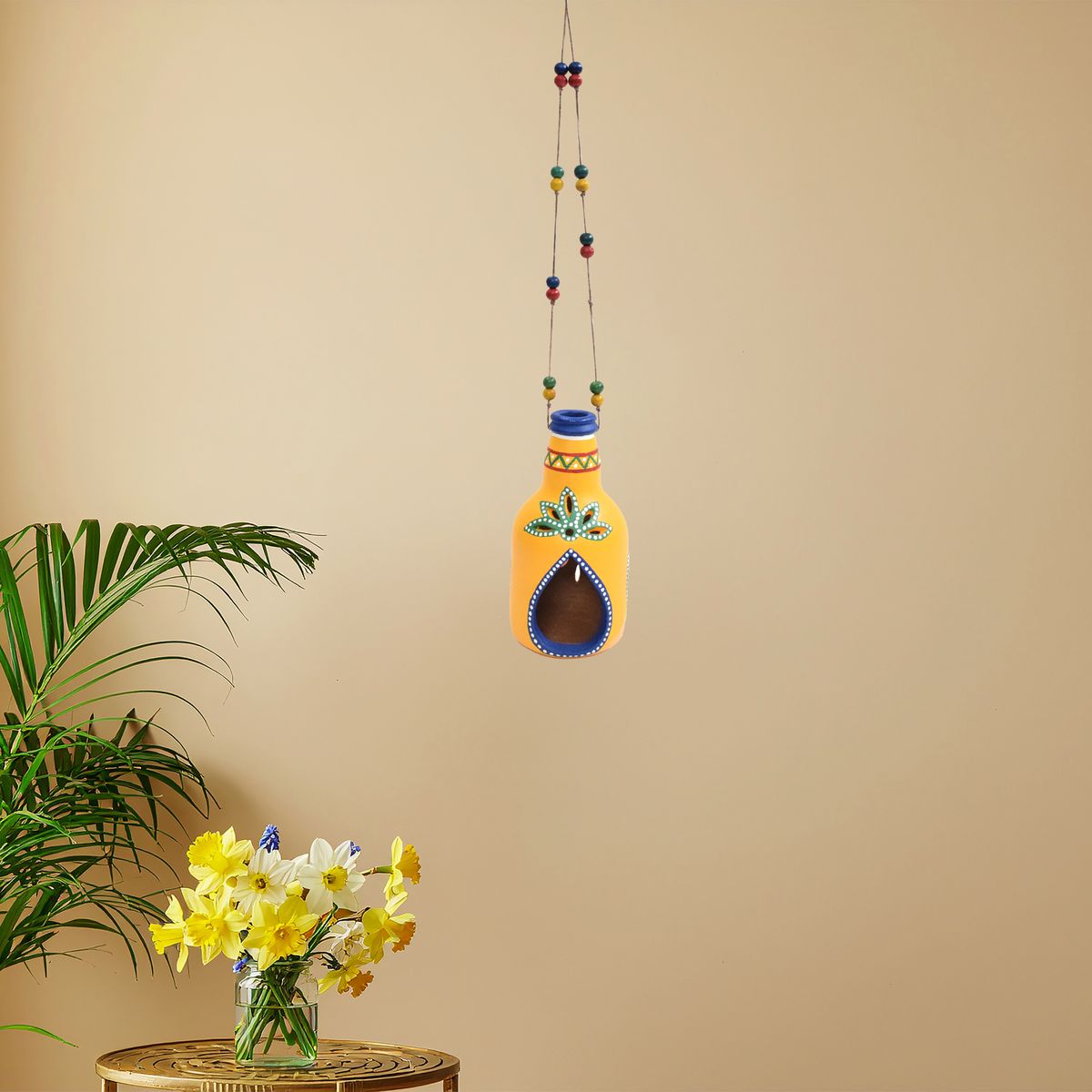 TERRACOTTA WARLI HAND PAINTED HANGING LAMP