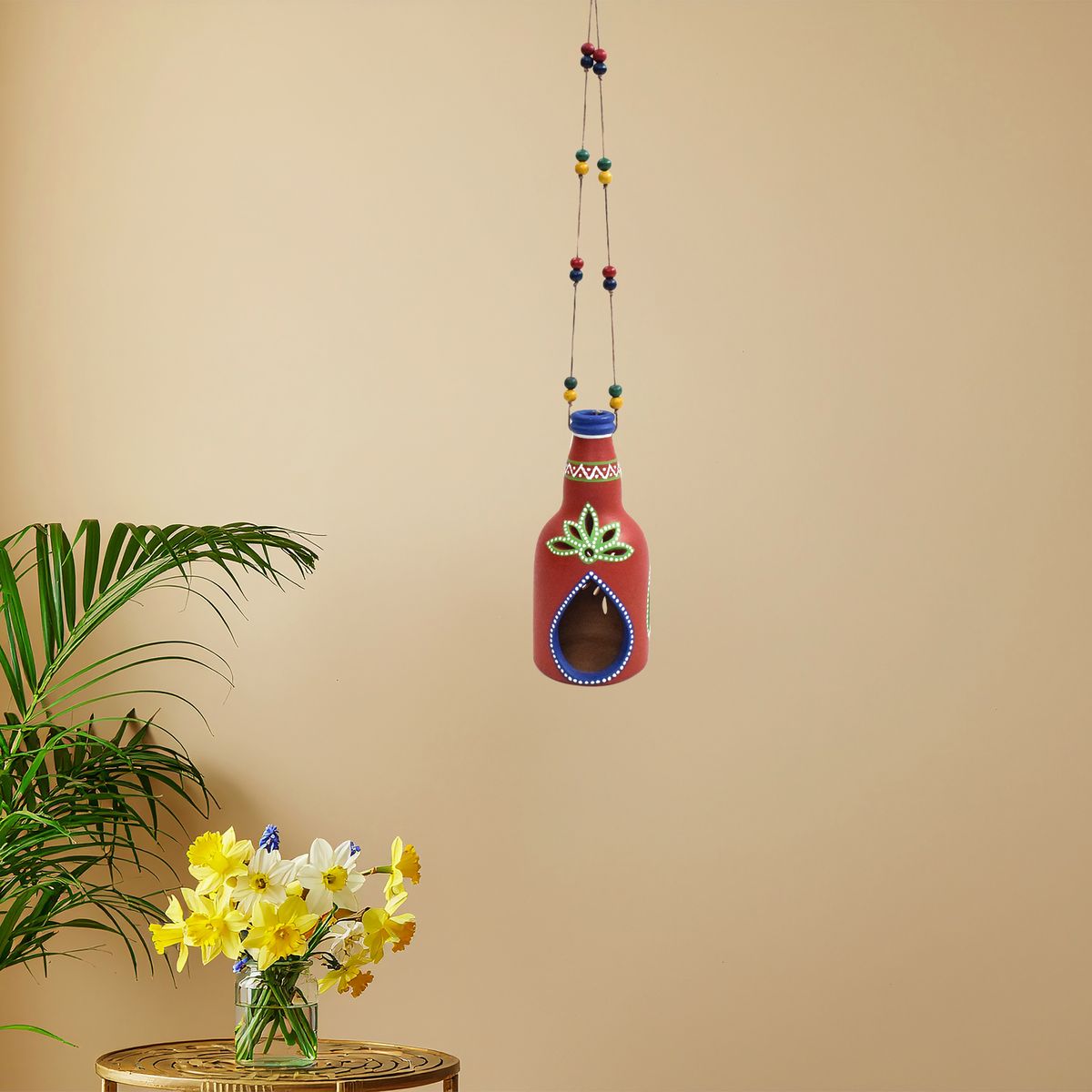 TERRACOTTA WARLI HAND PAINTED HANGING LAMP